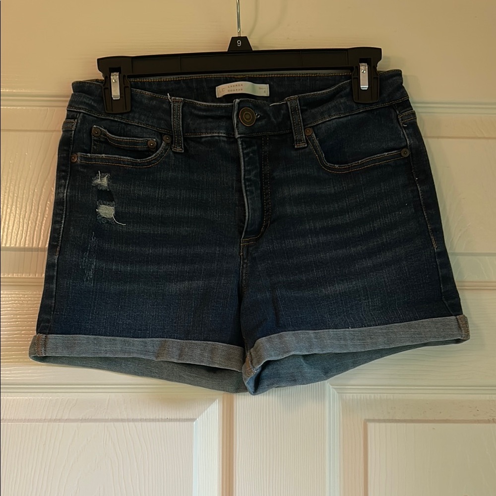 LC Lauren Conrad Blue Jean Shorts with Rolled Hems